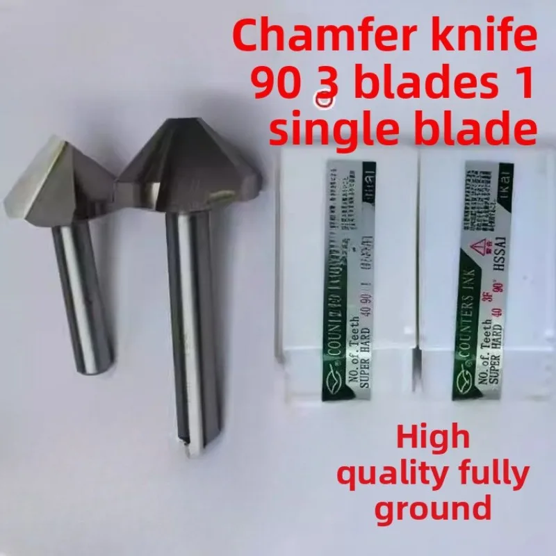 Genuine Yihai Straight Shank Chamfering Cutter 90 Deg 3 Flutes Single Flute 6 8 10 12 16 20 25 30 40 50 60