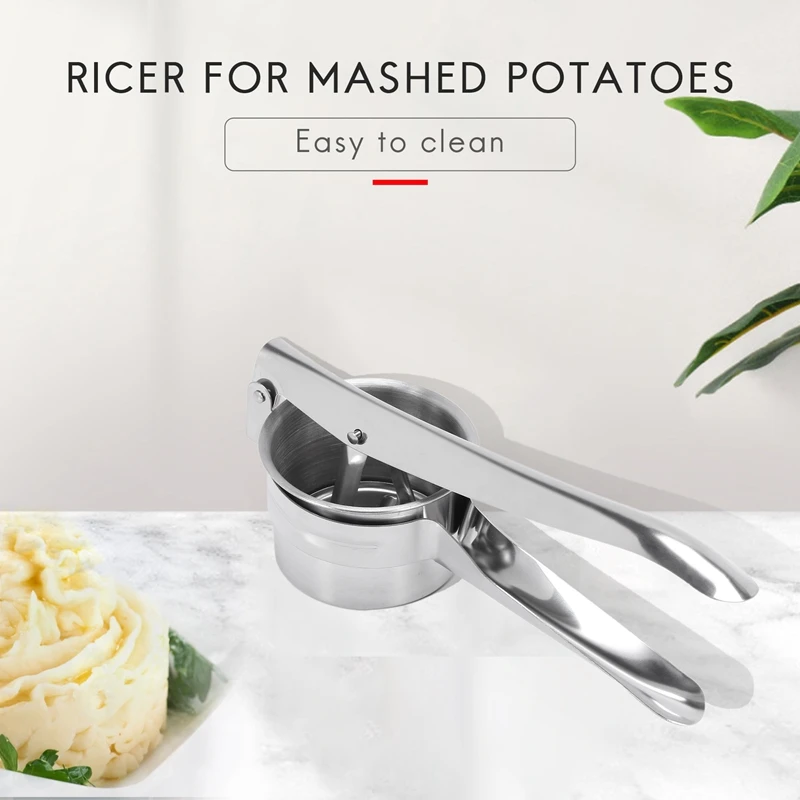 Stainless Steel Potato Ricer Masher With 3 Interchangeable Discs For Fine, Medium, And Coarse, Easy To Use For Potatoes-[Qahk]