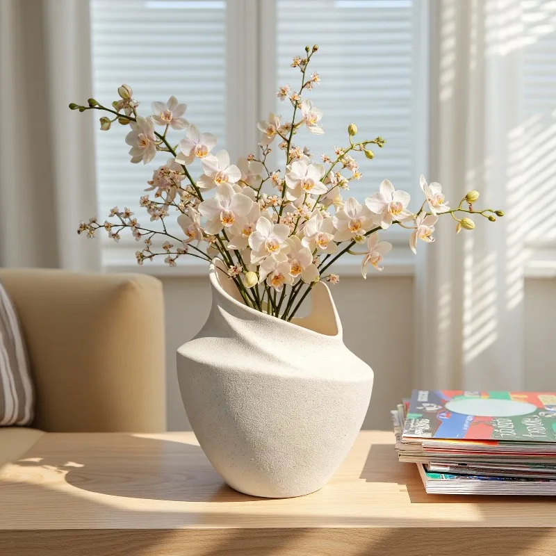 Cream Style Light Luxury Decorative Vase, Floral Decoration on The Entrance Countertop of The Living Room, Nordic Style Art