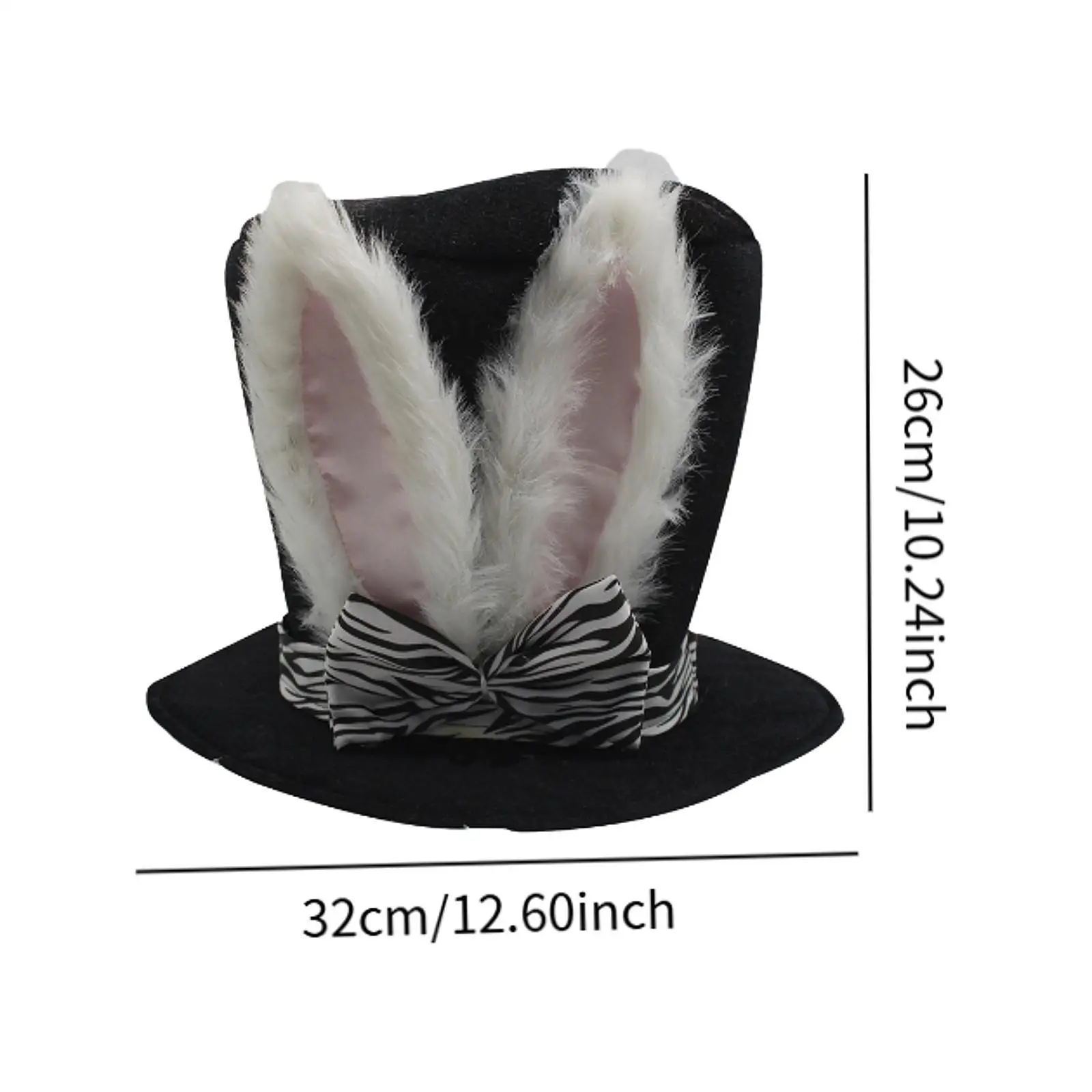 قبعة عيد الفصح مع آذان كبيرة رائعة وخفيفة الوزن مزخرفة على الطراز الفيكتوري لقضاء العطلات وحفلات الرجال وحفلات الهالوين #6