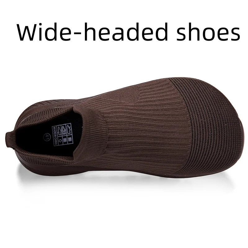 Couple's Wide-Toe Sneakers, Ultra-Light, Elastic, Height-Increasing, Breathable Mesh Casual Walking Slip-On Sock Shoes for Men and Women