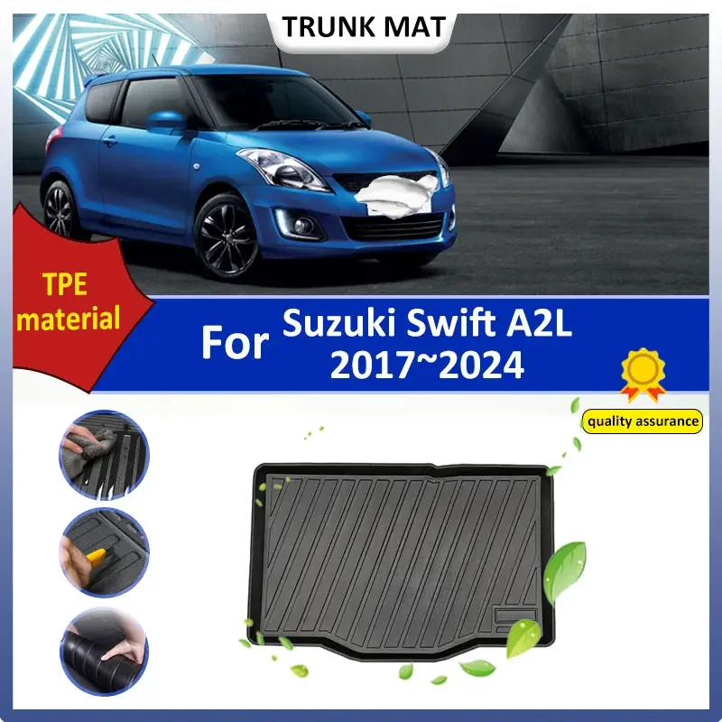 For Suzuki Swift A2L Mk3 2017 2018 2019 2020 2021 2022 2023 2024 Car TPE Rear Trunk Mat Rubber Waterproof Boot Tray Trunk Carpet