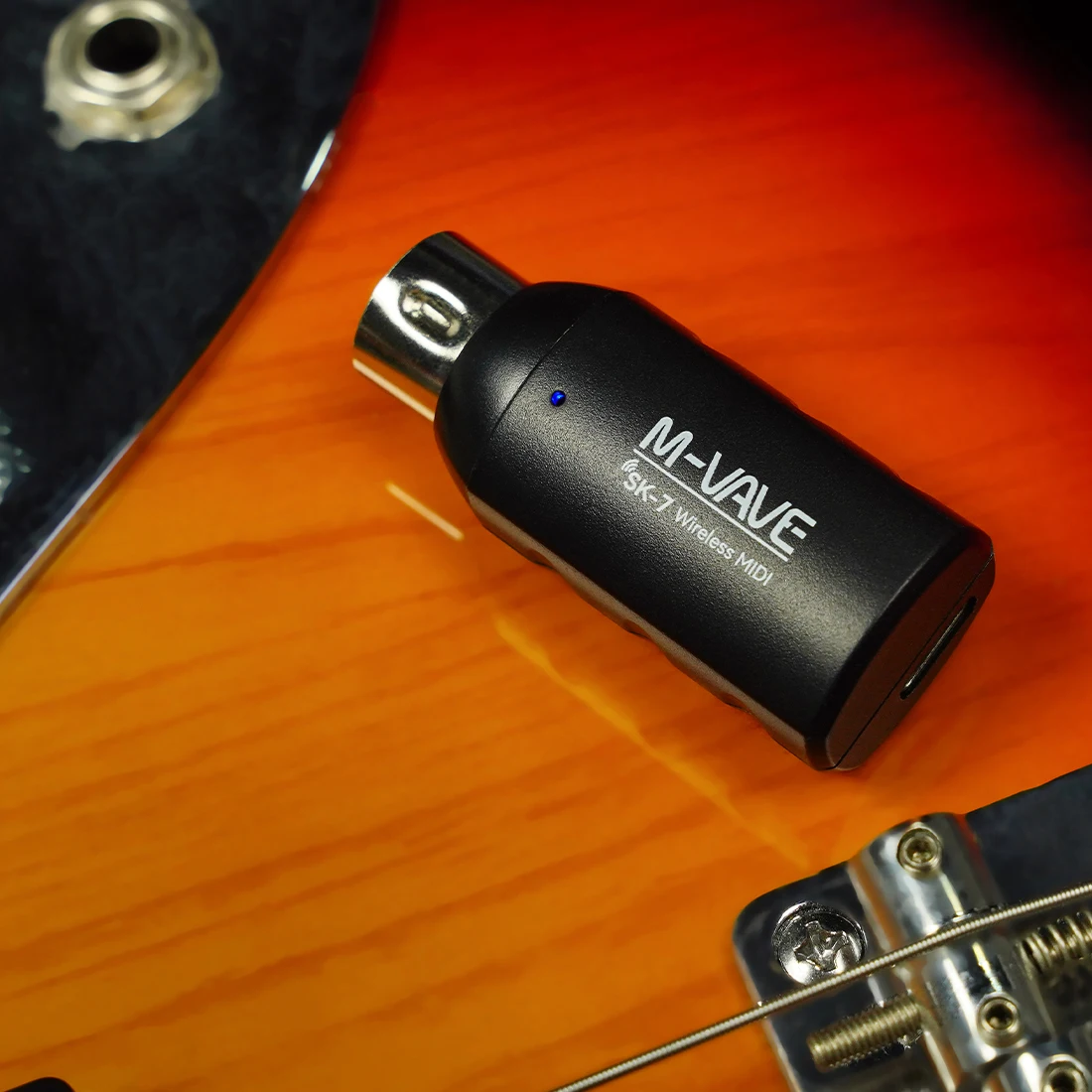 M-VAVE SK7 MIDI Adapter Wireless Midi Receiver Ultra-Low Latency Plug & Play USB-C Rechargeable Adapter Plug and Play Support