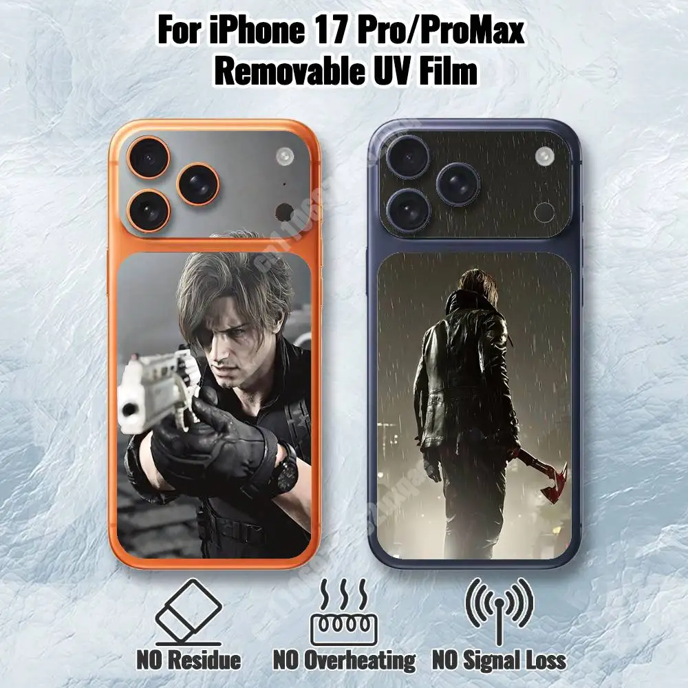 R-Resident Evil-S Leon Scott Kennedy Removable UV Film for iPhone 17 Pro 17 ProMax Protective Sticker