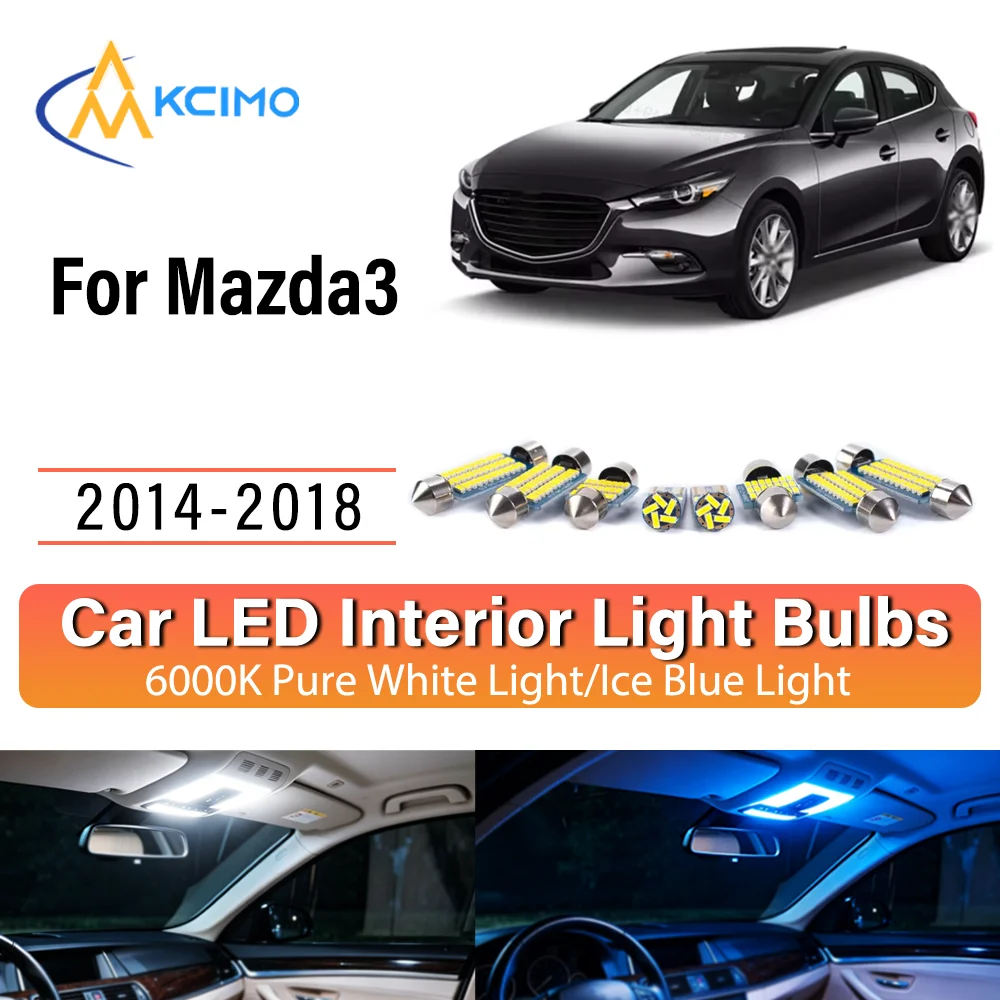 New Canbus Number Plate Bulb Suitable For Mazda3 2014-2018 Premium Interior LED Error-Free Easy Install Bright Mirror Lights