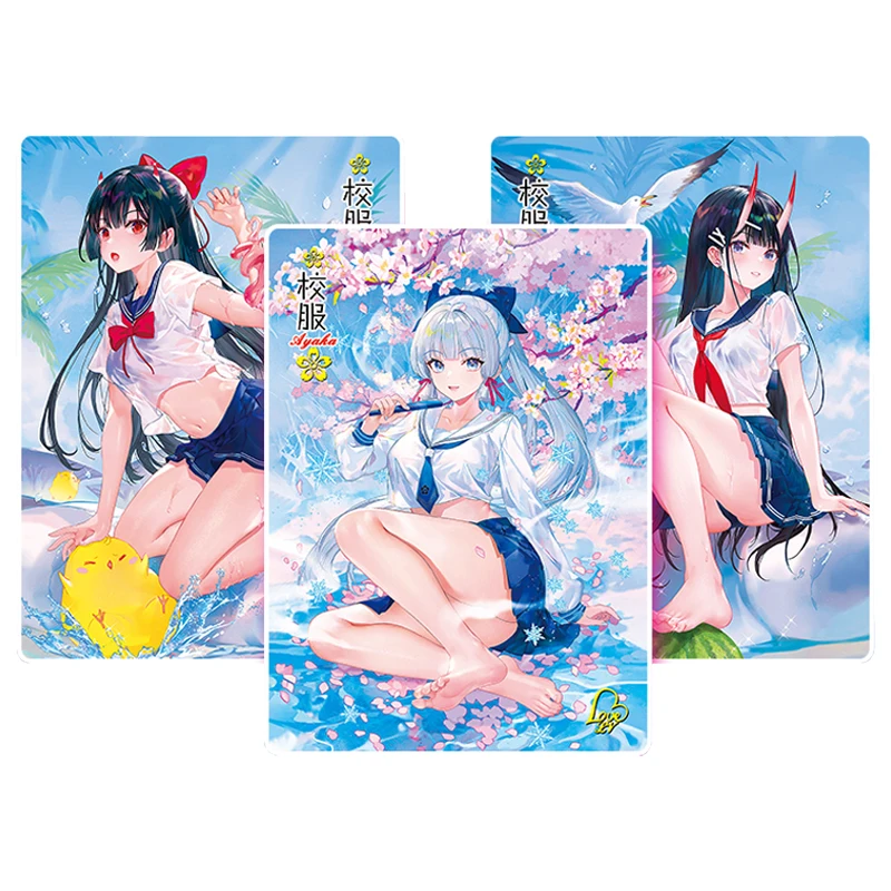 

3Pcs/set Genshin Impact Azur Lane Flash Card Kamisato Ayaka Game Anime Collection Cards Diy Gift Toys