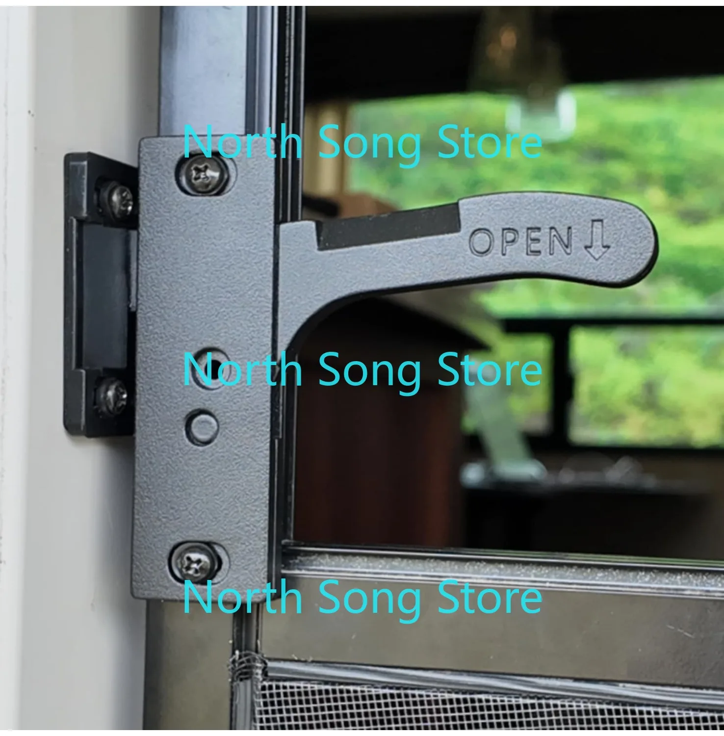 Aluminum RV Screen Door Latch Handle Replacement Kit, Metal Camper Travel Trailer Motorhome Entry Parts for Passenger Side