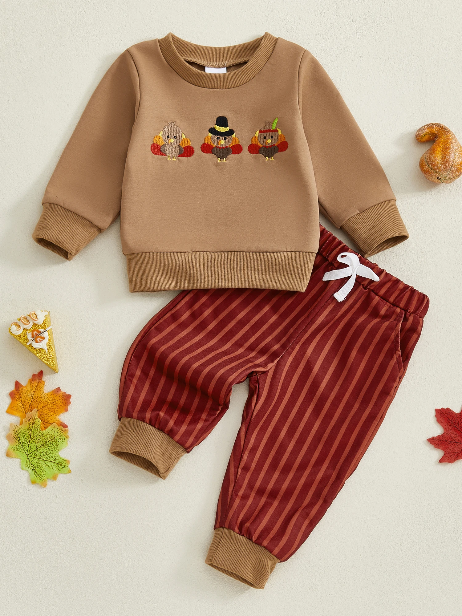 

Baby Girl Thanksgiving Outfit Pumpkin Patch Long Sleeve Bodysuit Floral Leggings Headband 3 Piece Fall Set for Infants