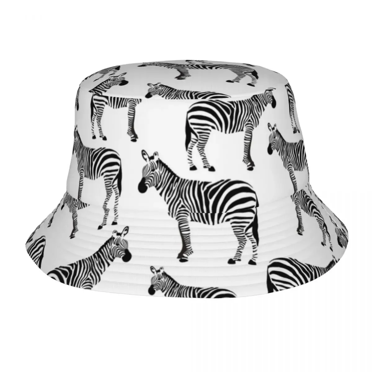 Zebra, Black And White Zebras Bucket Hats Panama Hat Children Bob Hats Outdoor Reversible Fisherman Hats For Summer Unisex Caps