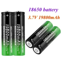 New 18650 3.7v 19800mah Large Capacity Rechargeable Li-ion Battery for Flashlight Electric Shaver Toy Spare Battery Accessories