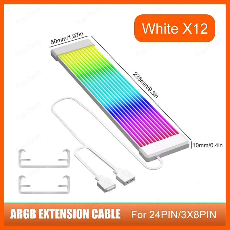 PC RGB Light Strip Geschikt voor PSU Kabel PC RGB GPU Kabel 5V 3Pin ARGB Sync PC Verlengkabel voor 6Pin 8Pin 12Pin 16Pin 24Pin