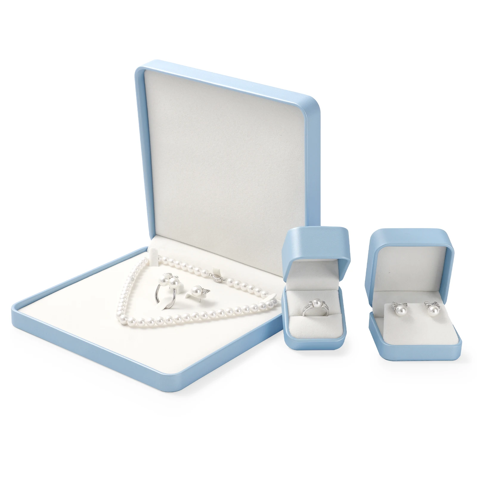 

Oirlv Premium Blue Jewelry Box With Velvet Lining Packaging for Necklaces/rings/earrings, Organized for Families and Jewellers