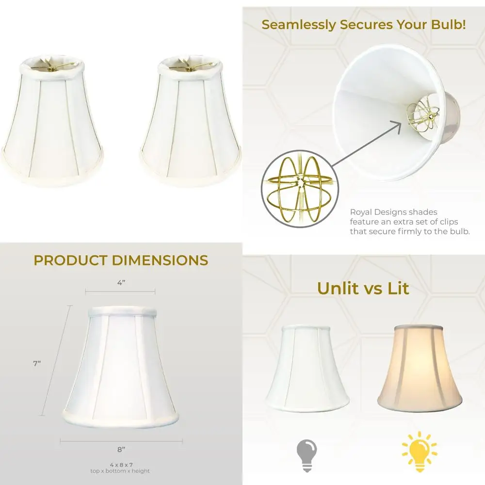 غطاء مصباح أساسي من True Bell بمشبك دائري 4x8x7.25 أبيض مكون من قطعتين لإكسسوارات الإضاءة المنزلية #1