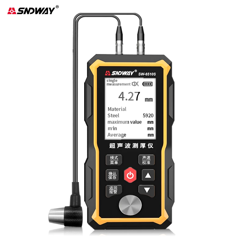 SNDWAY ultrasuoni spessimetro SW-6510S plastica vetro ceramica metallo piastra in acciaio inox tubo di spessore della parete Tester
