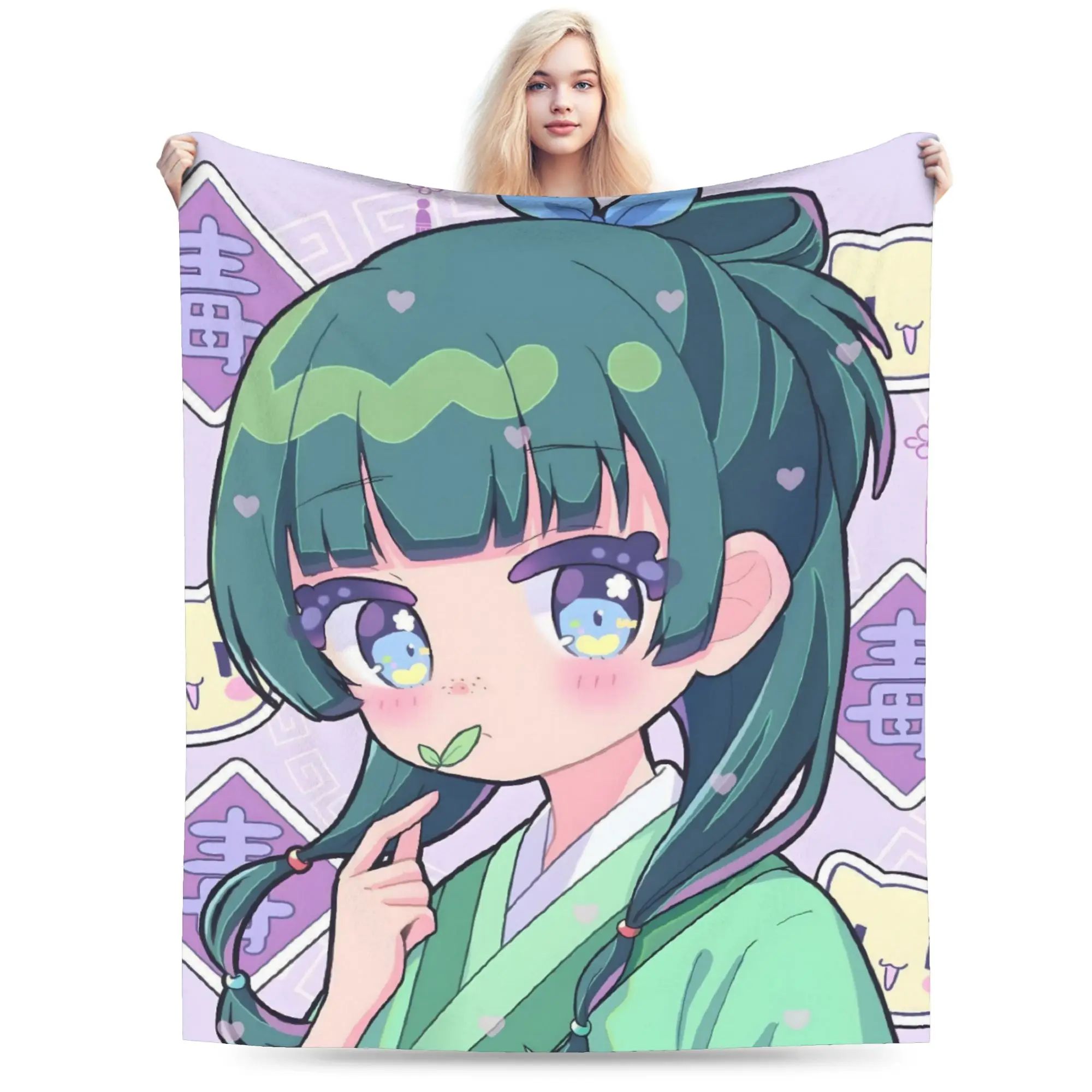 The Apothecary Diaries Anime Maomao Blankets Flannel Printed Lightweight Thin Throw Blanket for Bedding Bedroom Quilt