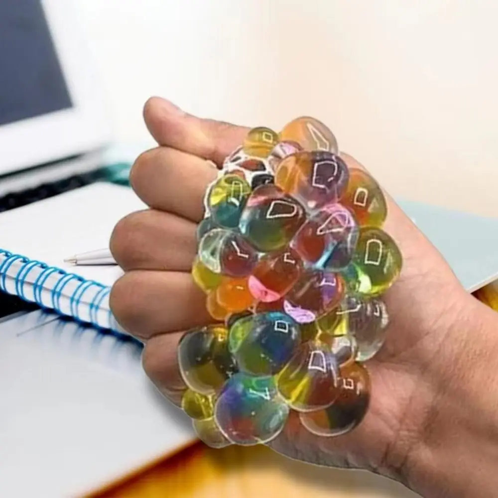 10pcs Squeezing Acne TPR Crystal Ball Solid Sphere Water Ball Pinching Transparent Realistic Rainbow Ball Squeeze Toys