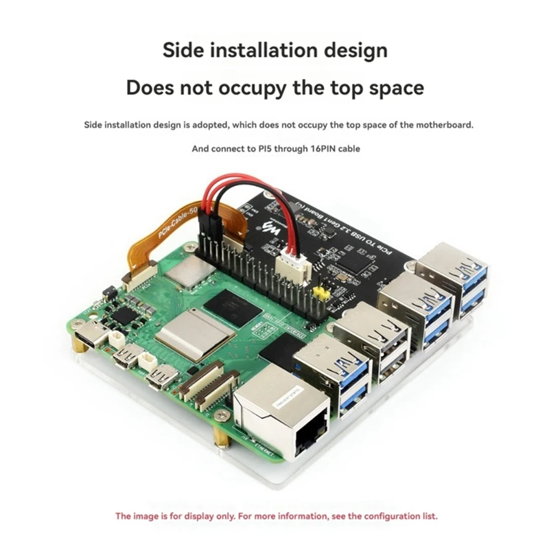 Waveshare For Raspberry Pi 5 USB Expansion Card PCIE To 4 Ports USB 3.2 Gen1 Adapter Board 5Gbps Driver-Free For Rpi 5