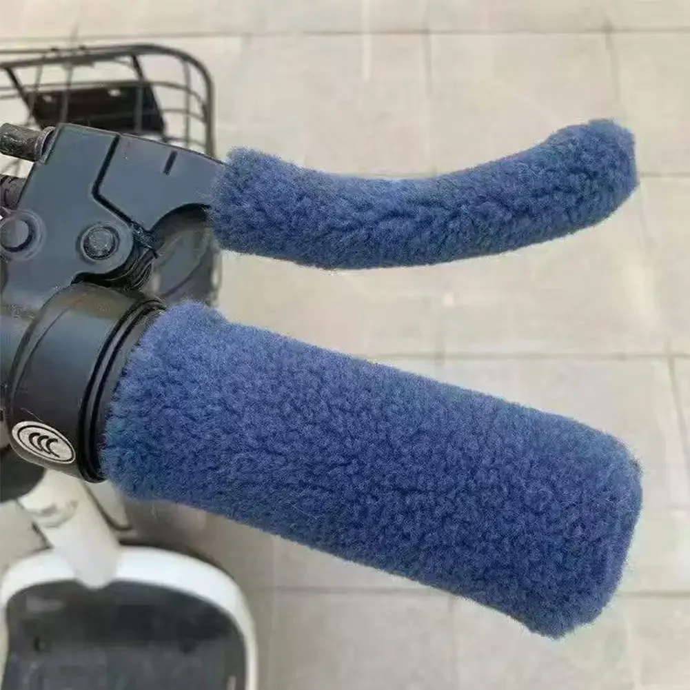 4Pcs Soft Plush Motorcycle Handlebar Cover Coldproof Warm Padded Models Winter Electric Vehicle Bike Handle Plush Grip