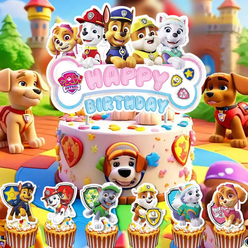 Paw Patrol Cake Decorations Paw Patrol Theme Kids Boys Birthday Party Supplies Baby Shower Gift Cupcake Picks