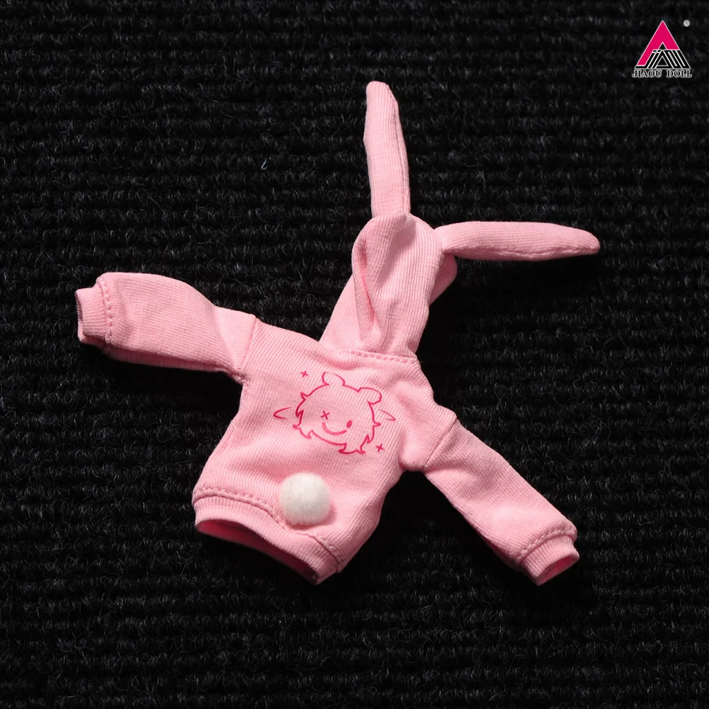 1/12 escala meninas adorável rosa orelhas de coelho hoodies roupas superiores modelo caber 6 ''feminino soldado figura ação corpo bonecas acessório