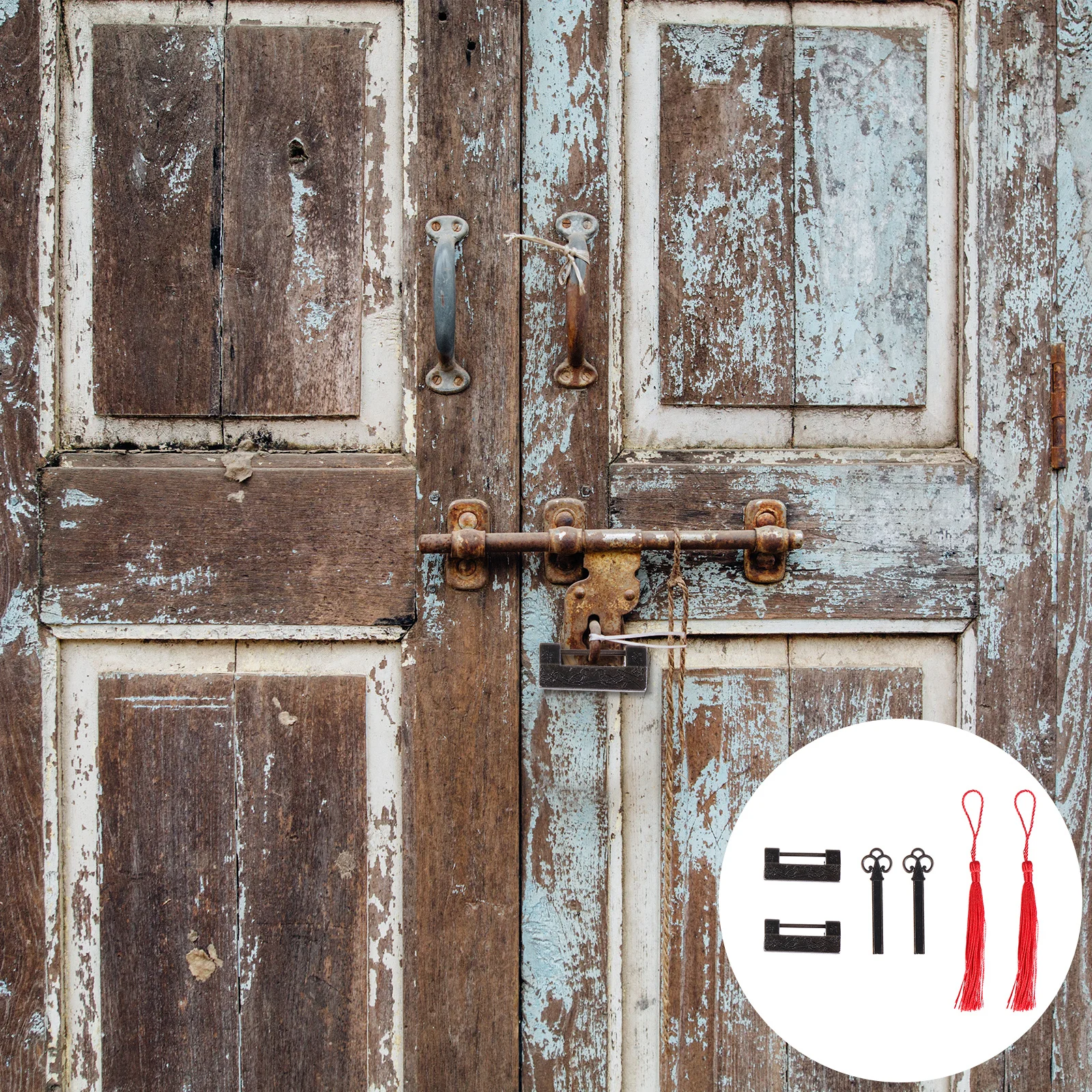 

2pcs Chinese Padlock Vintage Zinc Alloy Lock For Jewelry Box Flower Bird Design Retro Latch Small Box Packing Buckle