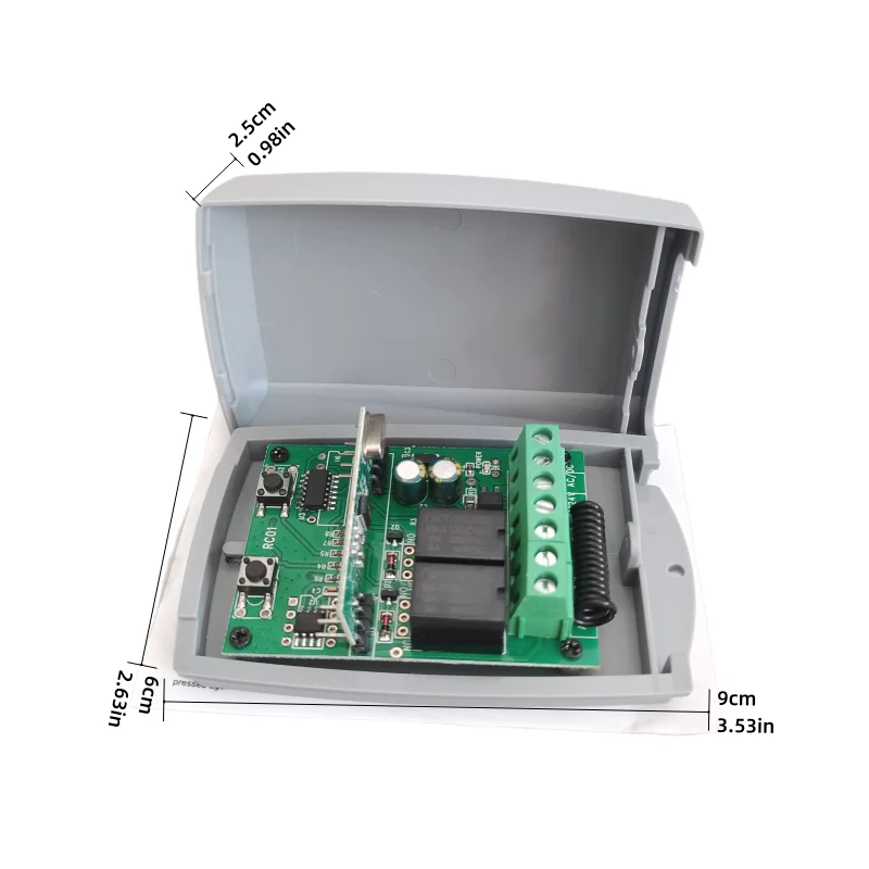 Universal 2 ช่องประตูโรงรถประตูรีโมทคอนโทรล 433MHZ รหัสคงที่และ Rolling Code Receiver รีโมทคอนโทรล