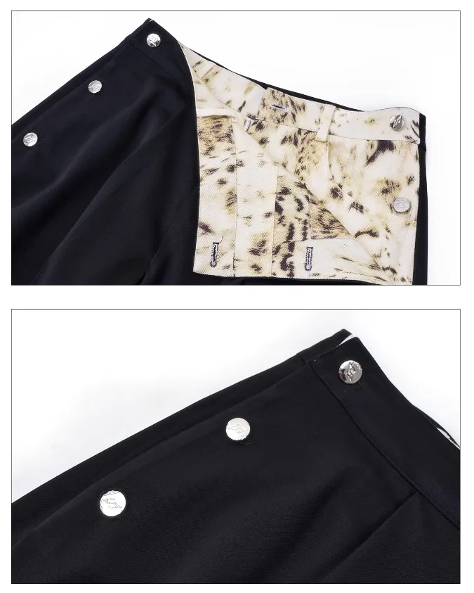 Luzhen dupla camada falsa design de duas peças retalhos bainha calças casuais masculinas streetwear 2025 calças elegantes originais jy3932