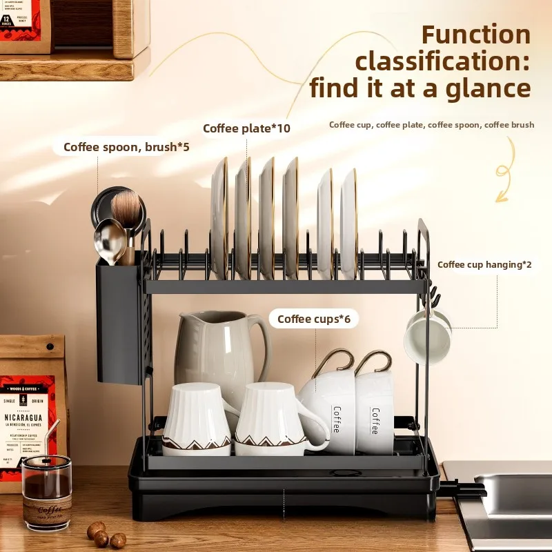 

Stable Coffee cup storage rack, mug, water cup rack, dish rack, narrow sink countertop drain rack.