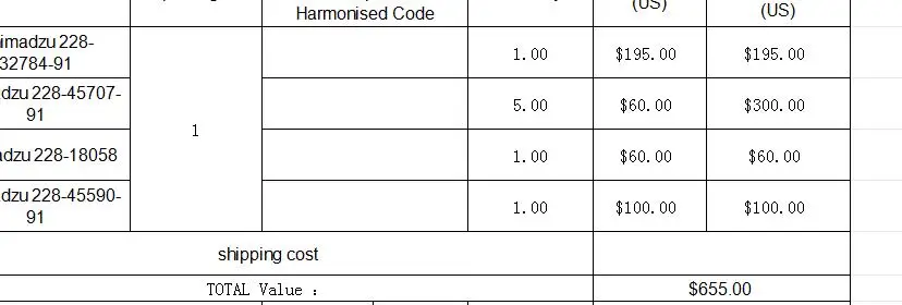 Shimadzu Spare Parts 20240521