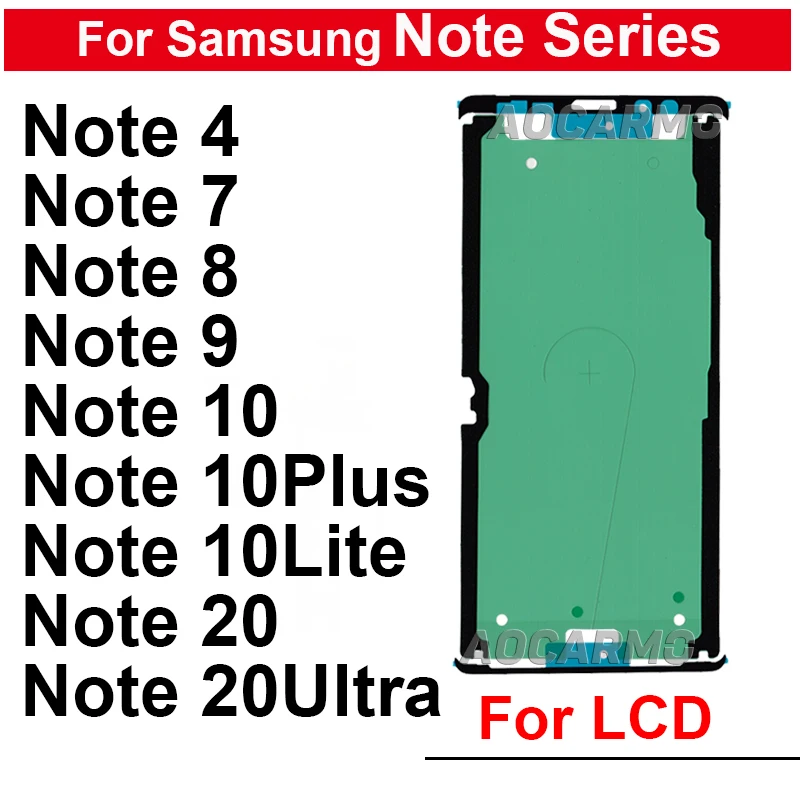 Do Samsung Galaxy Note 4 7 8 9 10 Plus Lite 10PLUS Note 20 Ultra Przednia samoprzylepna naklejka na wyświetlacz LCD Taśma klejąca
