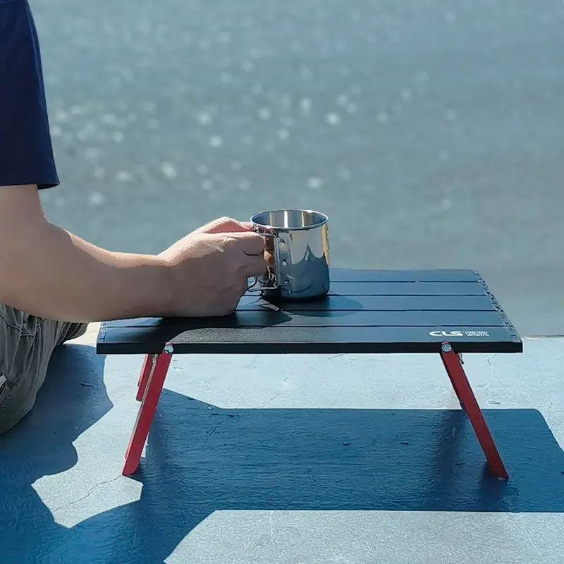 Outdoor Tea Drinking Small Table Portable Foldable Camping Aluminum Mini Table Spring Outing Small Low Table Camping Equipment