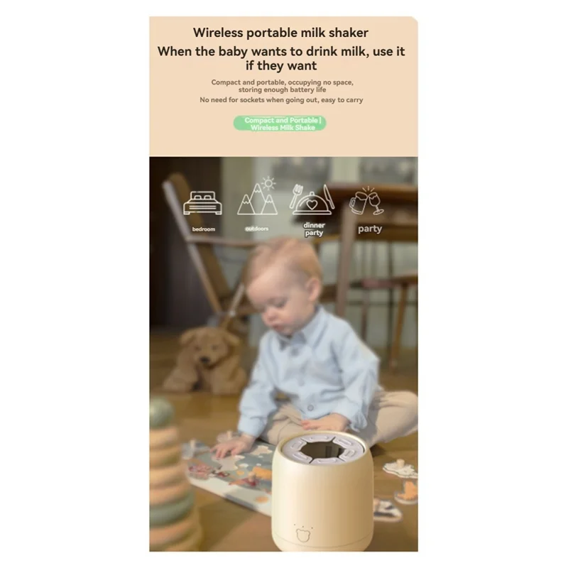 75STO-Portable Milk Shaker 75Mm Widened Flexible Card Slot 3 Gears Adjustable Electric Milk Blender For Nursing Daily Use