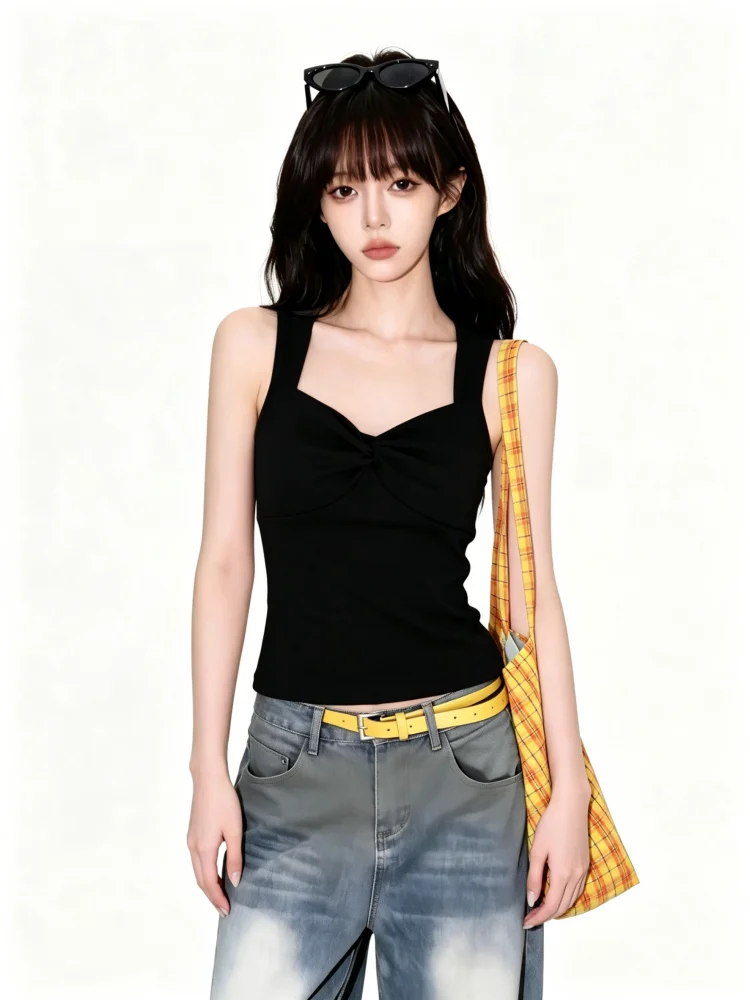 Women's Slim Fit Camisole Tank Top 95 Cotton Summer New Style Inner Wear Outer Wear Pure Desire Base Shirt Big Size MM