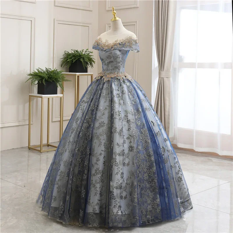 New Choir Performance Dress Long Student Host Business Annual Meeting One Shoulder Evening Dress Fluffy Dress Gothic Court Style