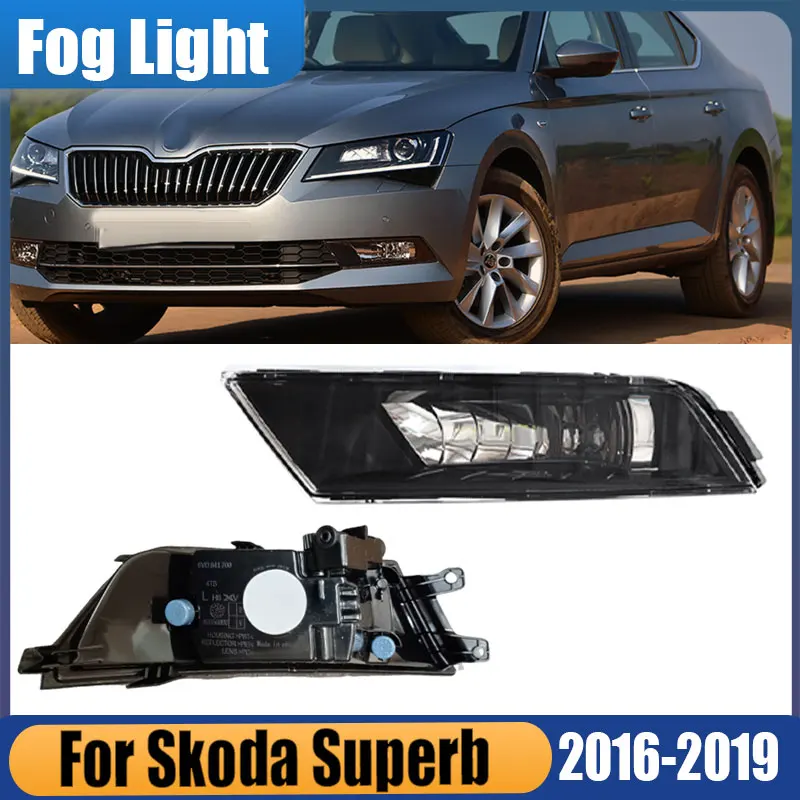 

For Skoda Superb 2016 2017 2018 2019 Car Accessories Front Bumper Fog Lamp DRL Day Light Signal Lamp Driving Light Housing