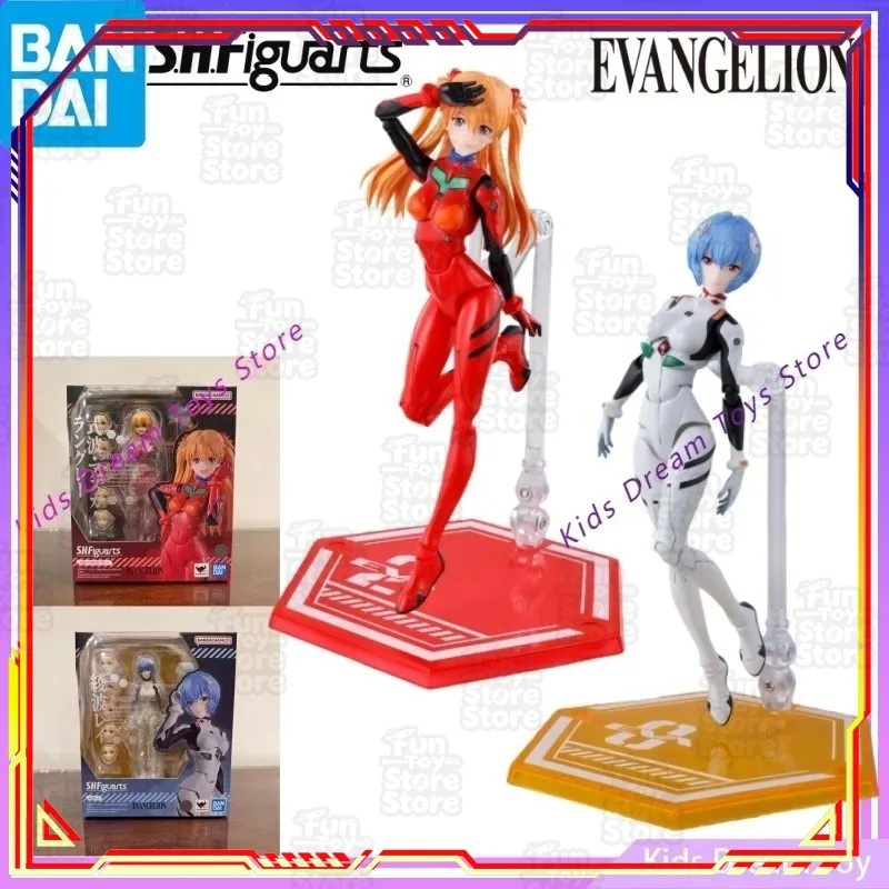 

Bandai S.H.Figuarts Evangelion Asuka Langley & Rei Ayanami Action Figures Collectible Toy Model Anime Figure Set Stock
