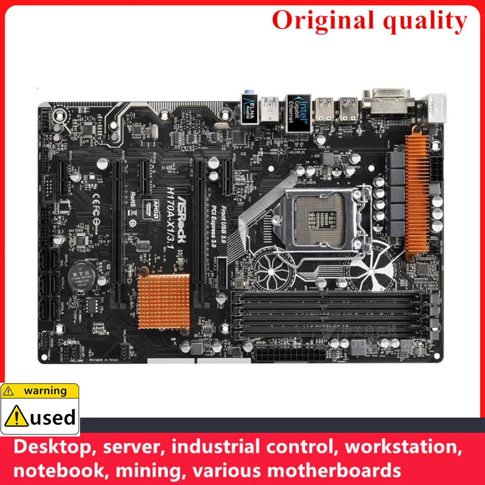 

Used For ASROCK H170A-X1/3.1 H170A Motherboards LGA 1151 DDR4 64GB ATX For Intel H170 Desktop Mainboard M.2 NVME SATA III USB3.0