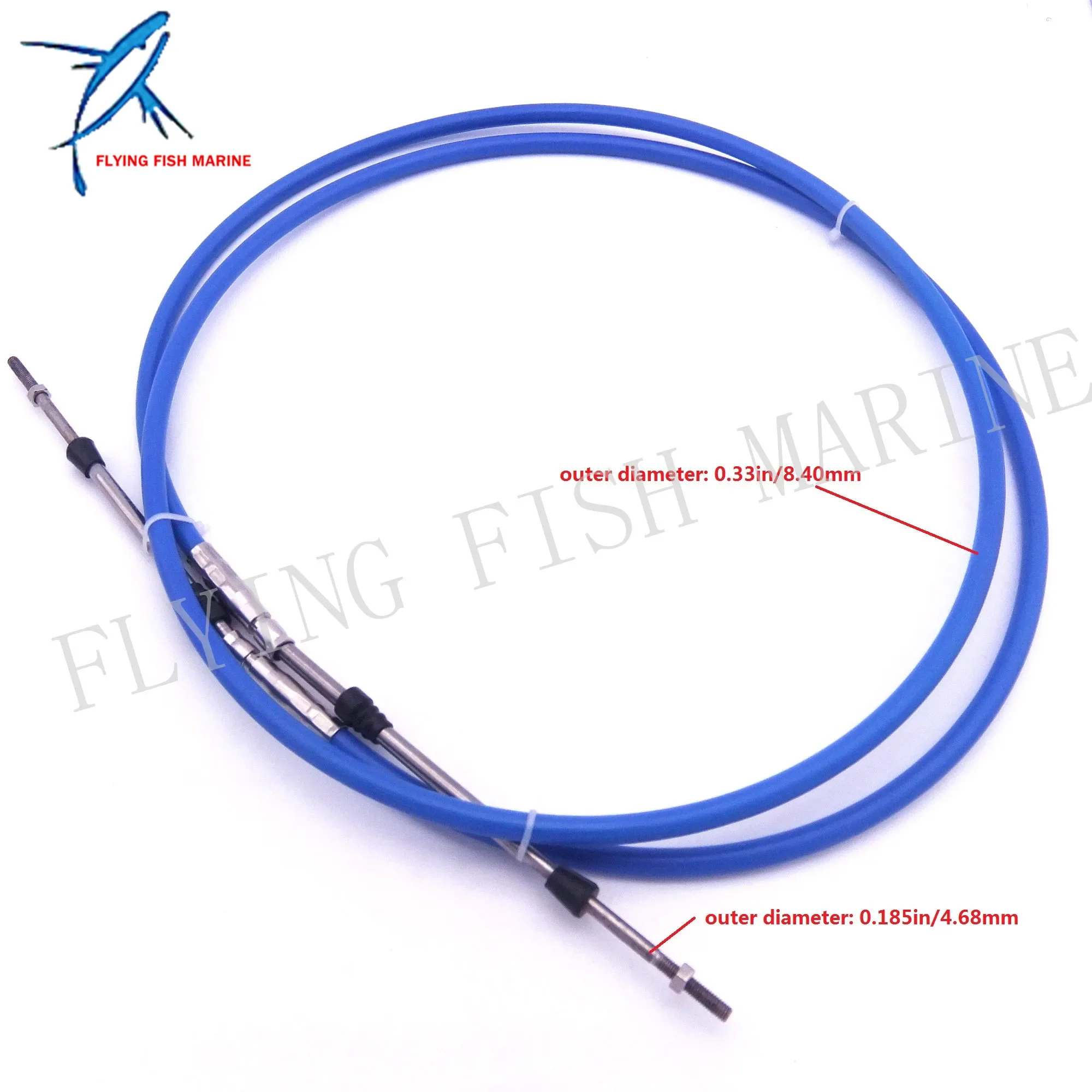 Remote Control Throttle ABA-CABLE-08-GY Outboard Engine Shift Cable 8ft for Yamaha Boat Motor Steering System 2.438m Blue