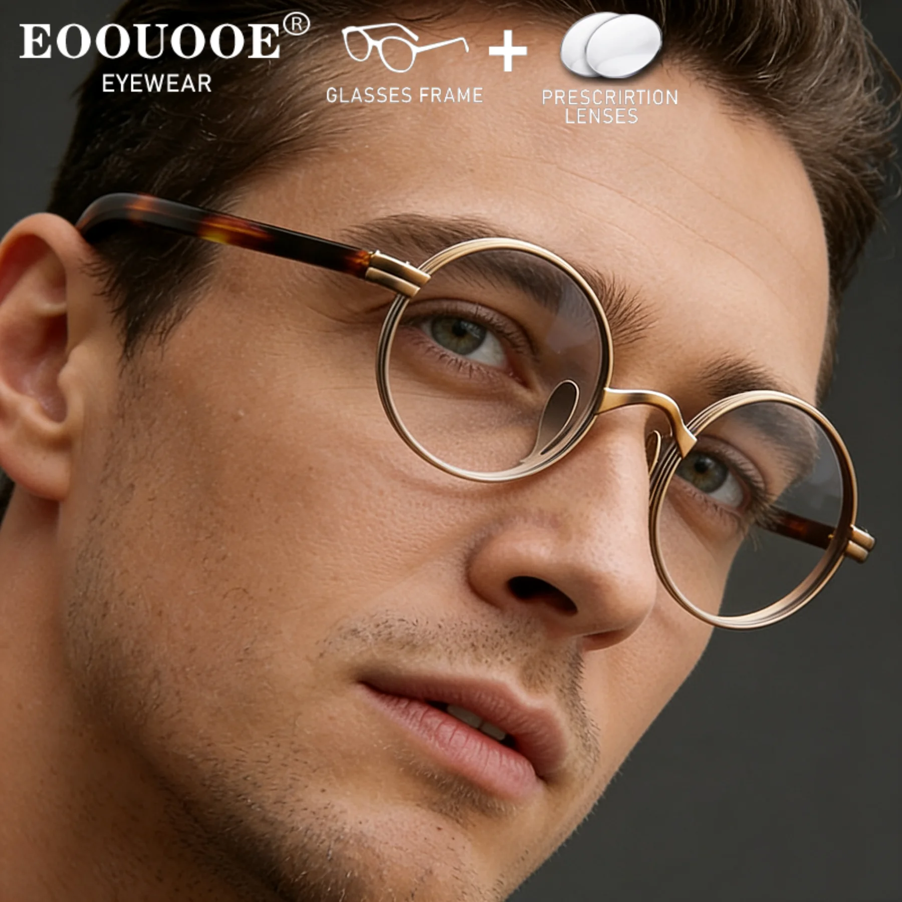 

Men Vintage Round Glasses Myopia Prescription Recipe Lenses Progressive Reading Eyewear Leisure Eyeglasses Anti Reflection