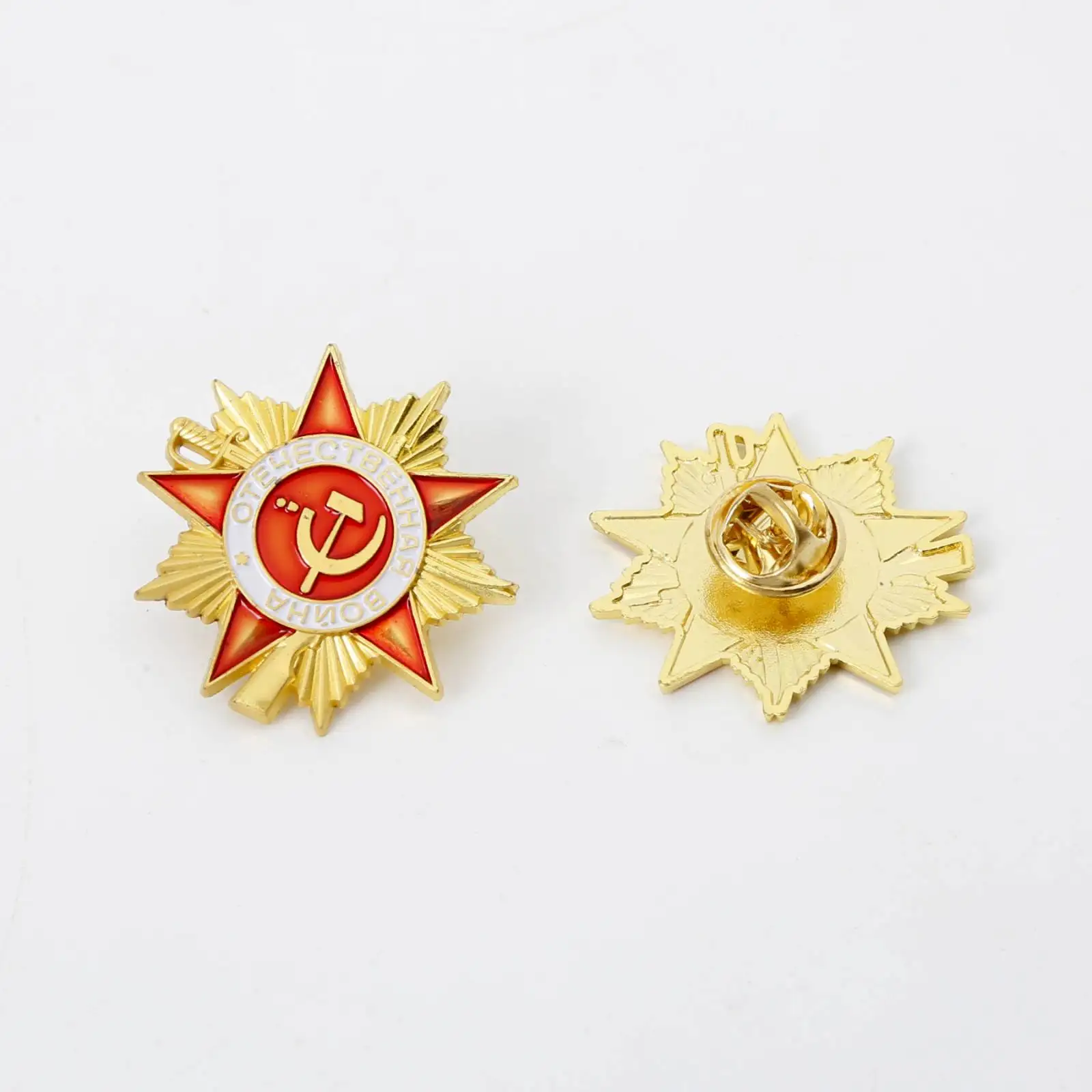 Russische doppelköpfige Adler Sichelhammer UdSSR Sowjetunion Brosche für Frauen Männer Anstecknadel Kleidung Hut Abzeichen Schmuck Geschenke – Detail 4