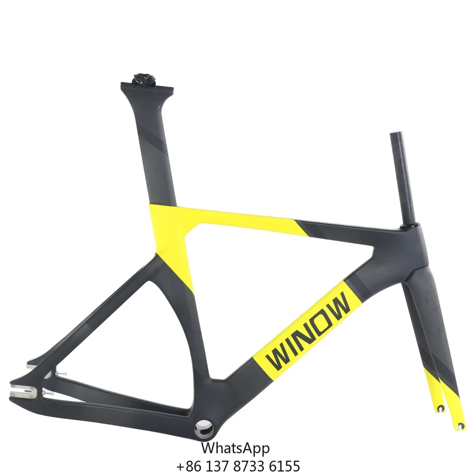 700C Fixed Gear Racing Bike Aero Shaped Carbon Track Road Bike With 170mm Single Speed Carbon Fibre Fork
