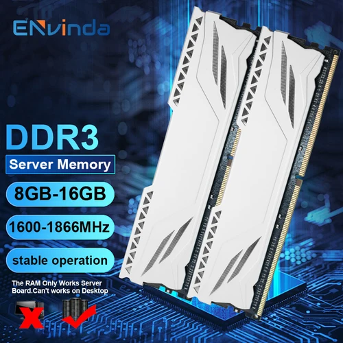 Chaleco de enfriamiento de memoria de servidor ENvinda DDR3 8GB/16GB/32GB REG ECC 1600/1866MHz PC3 RAM Compatible con placa base X79 X58 LGA 2011