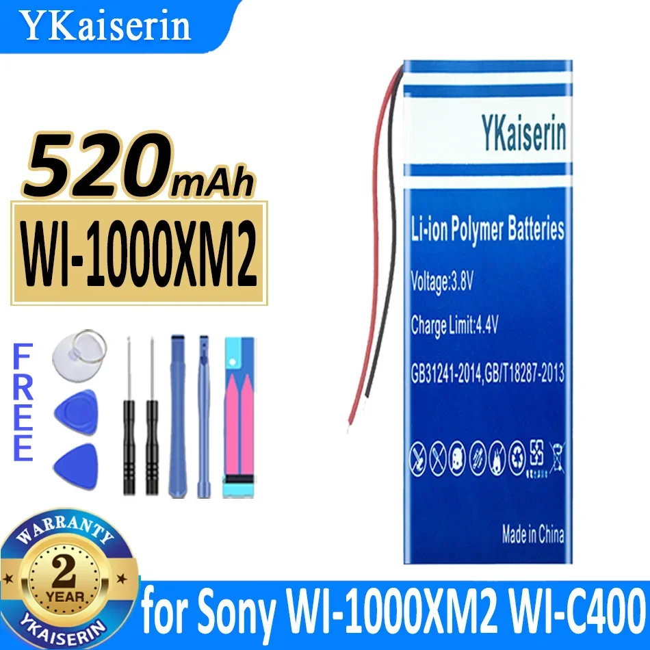 بطارية YKaiserin بقدرة 520 مللي أمبير 561150   لسوني WI-1000XM2 WI-C400 سماعة بلوتوث Bateria