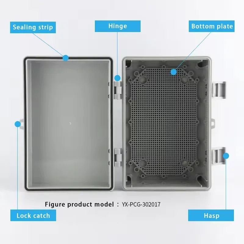 IP66 Waterproof Gray/Transparent Cover Enclosure Power Junction Box with Buckle ABS Plastic Outdoor Waterproof Electrical Box