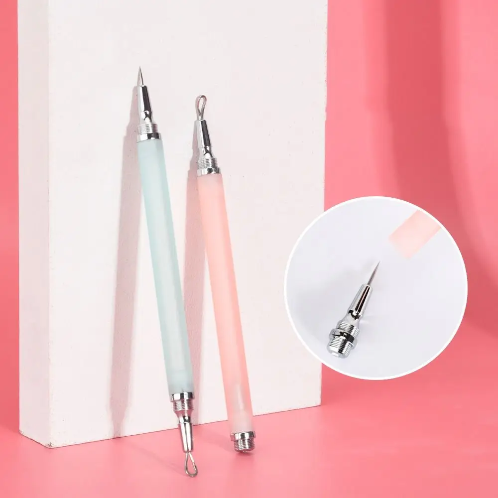 Extracteur de points noirs à Double tête en acier inoxydable, nettoyeur de pores, aiguilles détachables pour imperfections d'acné, outil Popper de boutons