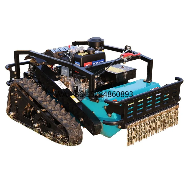CE Certified New Design Cutting Width 900mm Self-Propelled Crawler Design Intelligent Remote Control Lawn Mowing Robot