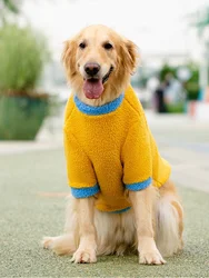 Clothes For Large Medium Dogs Yellow Polar Fleece Coats Sweater Samoyed Daisy Boy Apparels Knitwear Oversize Wear Spring Winter