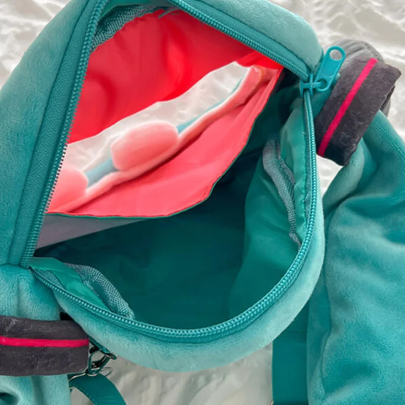 Japanese Style Hatsune Miku Plush Crossbody Bag Cartoon Large Capacity Plush Zipper Shoulder Bag Cute Storage Bag Friend Gift view 3