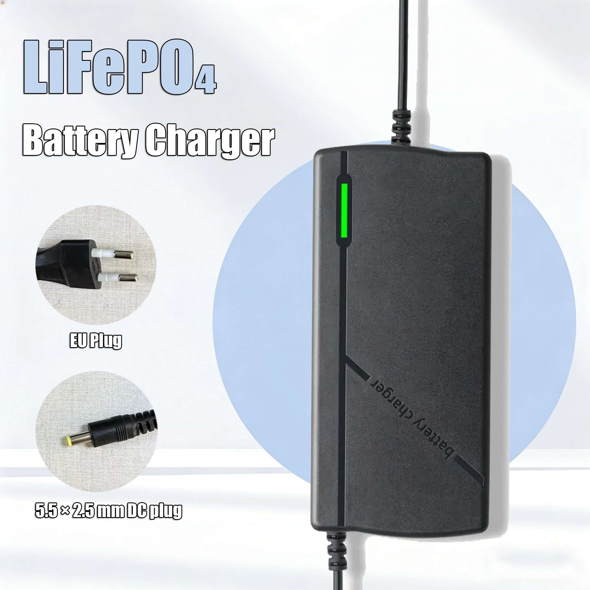 

Зарядное устройство LiFePO4 14,6В 5А/10А для аккумуляторных блоков LiFePO4 4S 12В, портативное автомобильное зарядное устройство с разъемом DC 5,5×2,5 мм