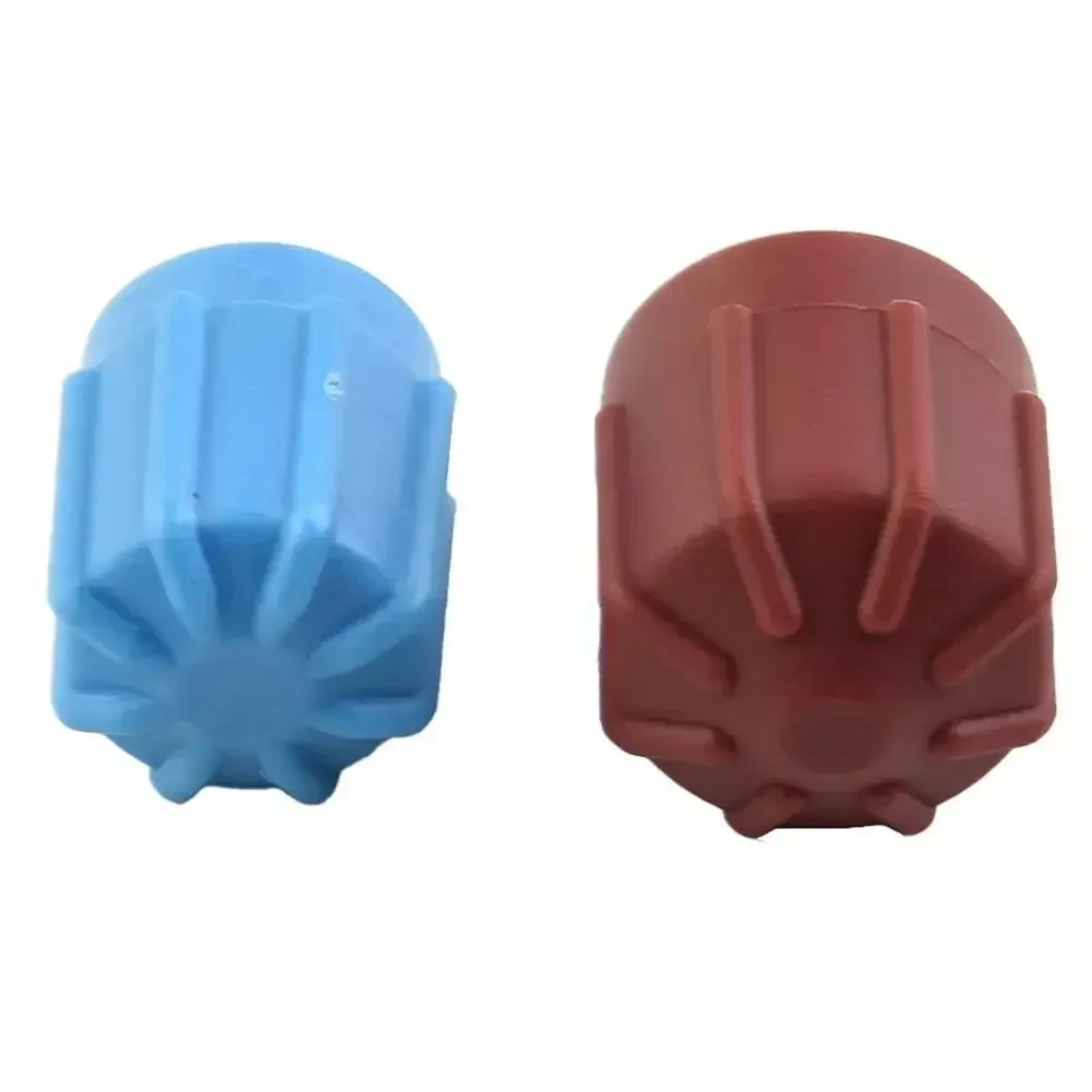 2pcs Car A/C Valve Cap Air Conditioning Valve Core Set Valve Dust Cover High Low  Air Conditioning Valve Core Set Accessories